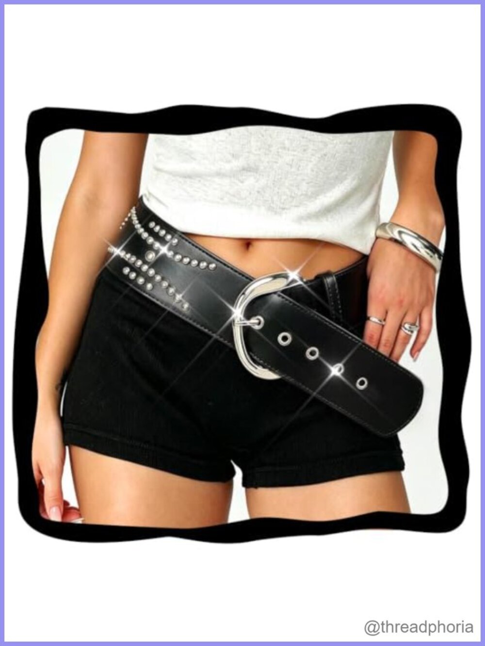 Studded Leather Belt Wide Chunky Waist Belt Punk Fashion Accessory